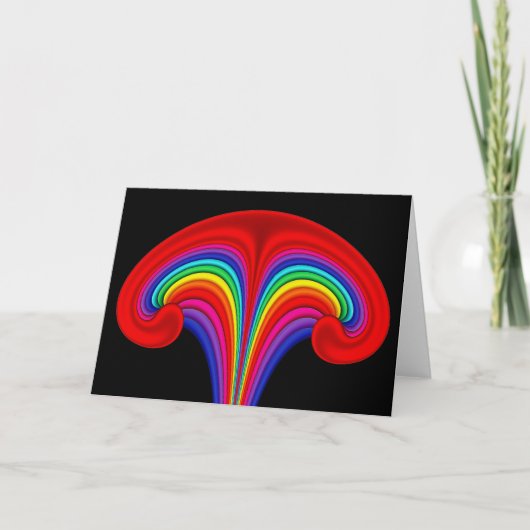 Regenboog uterus fractaal Wenskaart Kaart (Voorkant)