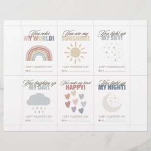 Regenboog Valentijnskaarten voor Kinderen in de Kl Briefhoofd