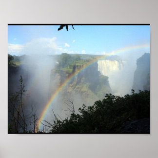 regenboog valt water waterval park goud gouden poster