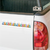 Regenboog van bassen bumpersticker (Op Truck)