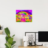 Regenboog van bloemen poster (Thuiskantoor)