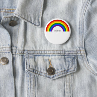 Regenboog van de Gay Pride. Liefde is Liefde. Ronde Button 5,7 Cm