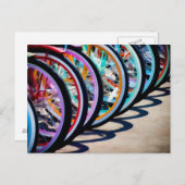 Regenboog van fietsen briefkaart (Voorkant / Achterkant)