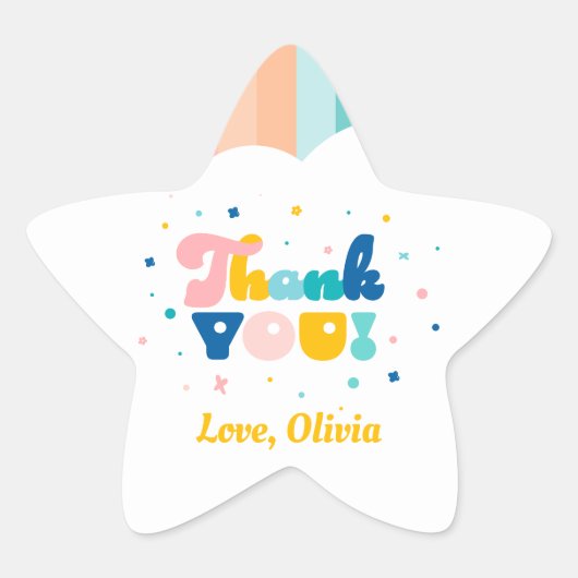 Regenboog van Fun Verjaardagsfeest Thema Sticker (Voorkant)