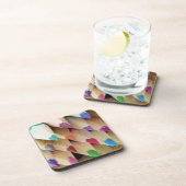 Regenboog van gekleurde potloodpunten onderzetter (Rechterzijde)