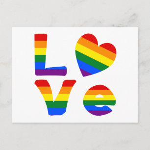Regenboog van homoliefde briefkaart