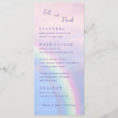 Regenboog van hoop - pastel, trouwen menu (Voorkant)