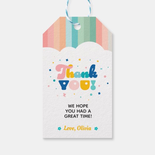 Regenboog van Leuk Verjaardagsfeest Thema Cadeaulabel (Achterkant)