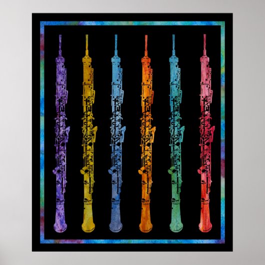 Regenboog van oboes poster (Voorkant)