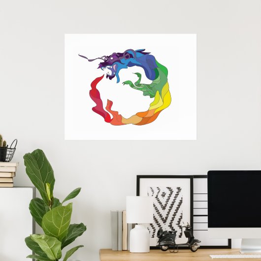 regenboog van ouroboros chakra poster (Thuiskantoor)