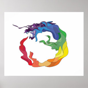 regenboog van ouroboros chakra poster