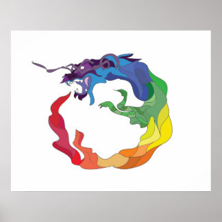 regenboog van ouroboros chakra poster