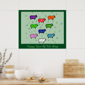 Regenboog van schapen poster (Keuken)