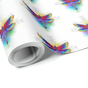 Regenboog veelhoekige libel cadeaupapier