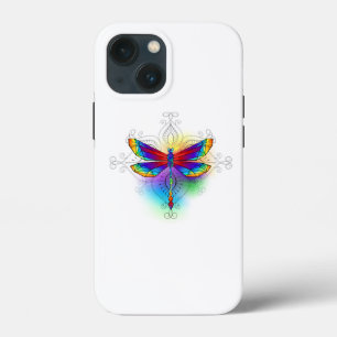 Regenboog veelhoekige libel iPhone 13 mini hoesje