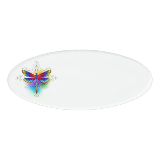 Regenboog veelhoekige libel naambadge (Voorkant)