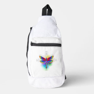 Regenboog veelhoekige libel sling bag