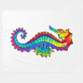 Regenboog Veelhoekige Zeepaard Fleece Deken (Voorkant (Horizontaal))