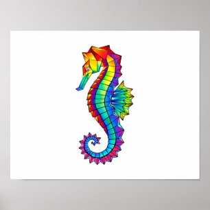 Regenboog Veelhoekige Zeepaard Poster