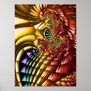 Regenboog Veren Poster