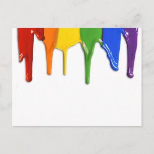 REGENBOOG VERF DRUPPELS - PNG.NL BRIEFKAART