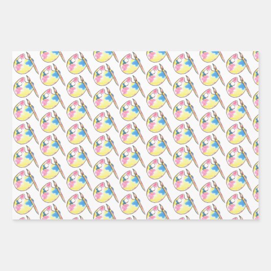 Regenboog Verf en Sip Verjaardagsfeestje Inpakpapier Vel (Voorkant 2)