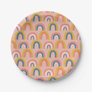 Regenboog verjaardagsfeest bord