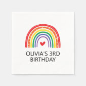 Regenboog Verjaardagsfeestje servetten (Voorkant)