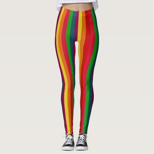 Regenboog verticale strepen Decor op Leggings (Voorkant)