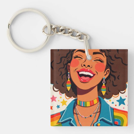 Regenboog Vibes Sleutelhanger (voorkant)