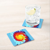 Regenboog Vierkante Kartonnen Onderzetter (Insitu)