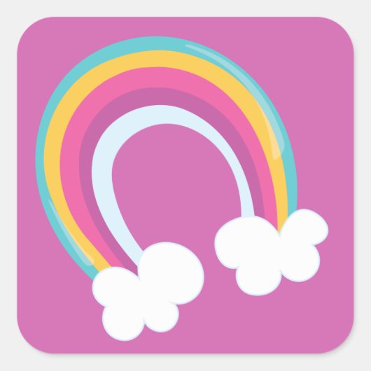  regenboog vierkante sticker (Voorkant)