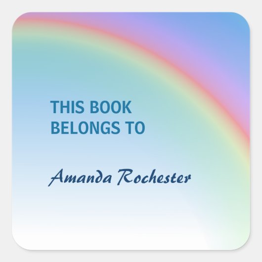 Regenboog Vierkante Sticker (Voorkant)