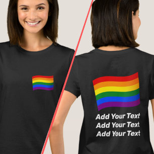 Regenboog Vlag Gay Pride Vlag 2 kanten Print LGBTQ T-shirt