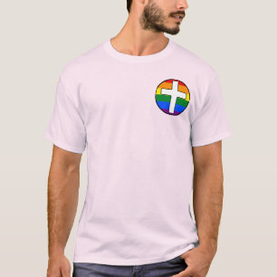Regenboog Vlag met Kruis Licht Shirt Bericht