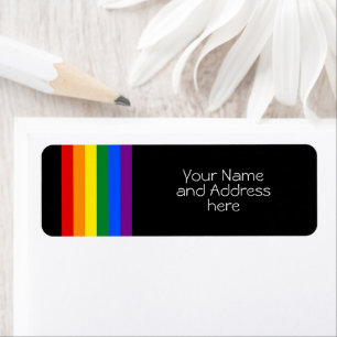 REGENBOOG VLAG - STREPEN - LGBT kleuren Etiket