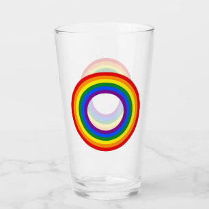 REGENBOOG VLAG - STREPEN - LGBT kleuren Ringen Glas
