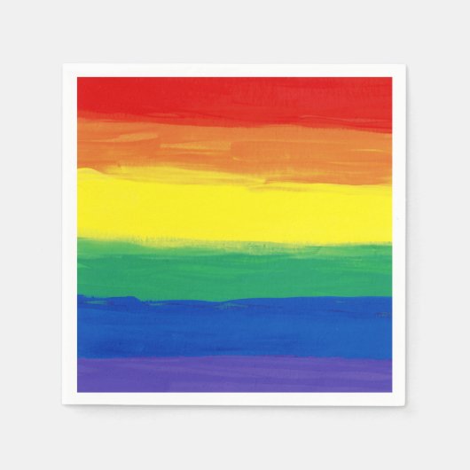 REGENBOOG VLAG VIERKANTE OLIEVERF SERVETTEN (Voorkant)