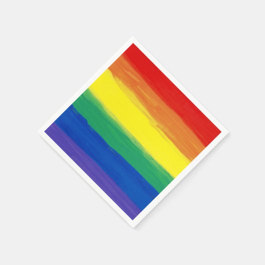 REGENBOOG VLAG VIERKANTE OLIEVERF SERVETTEN (Hoek)