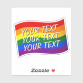 Regenboog Vlag Vliegende Gay Pride Aangepaste Teks Sticker (Vel)