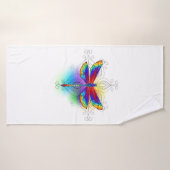 Regenboog Vlakke Libel Badhanddoek (Badhanddoek)
