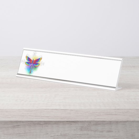 Regenboog Vlakke Libel Bureau Naambordje (Voorkant)