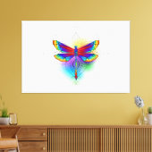 Regenboog Vlakke Libel Canvas Afdruk (Insitu (Woonkamer))