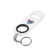 Regenboog Vlakke Libel Mini Flessenopener (Achterkant Gekanteld)