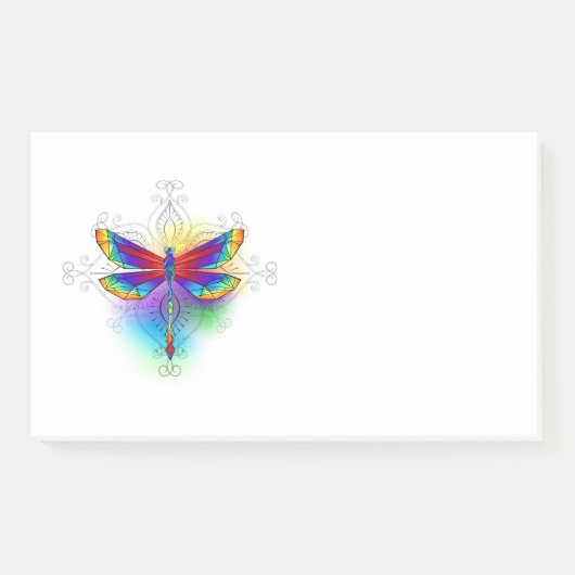 Regenboog Vlakke Libel Post-it® Notes (Voorkant)