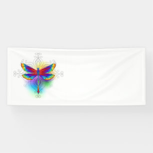 Regenboog Vlakke Libel Spandoek