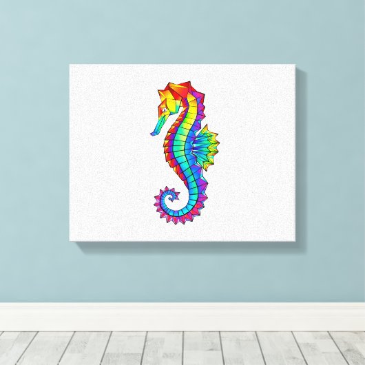 Regenboog Vlakke Zeepaard Canvas Afdruk (Insitu (Houten vloer))