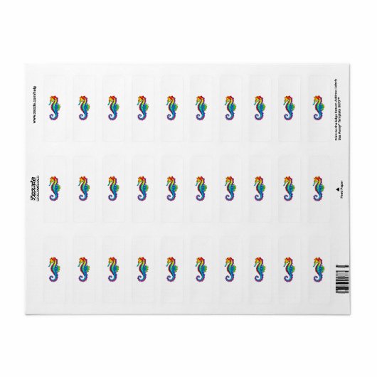 Regenboog Vlakke Zeepaard Etiket (Full Sheet)