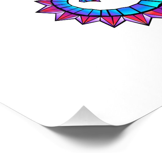 Regenboog Vlakke Zeepaard Foto Afdruk (Hoek)