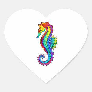 Regenboog Vlakke Zeepaard Hart Sticker